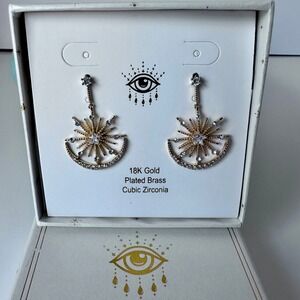 Eye Candy‎ Star and Moon Dangle Drop Earrings